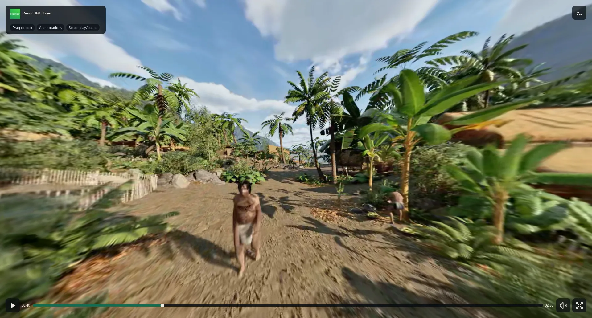 A 360° view of a reconstructed Polynesian village on Ōpūnohu Bay, Moorea