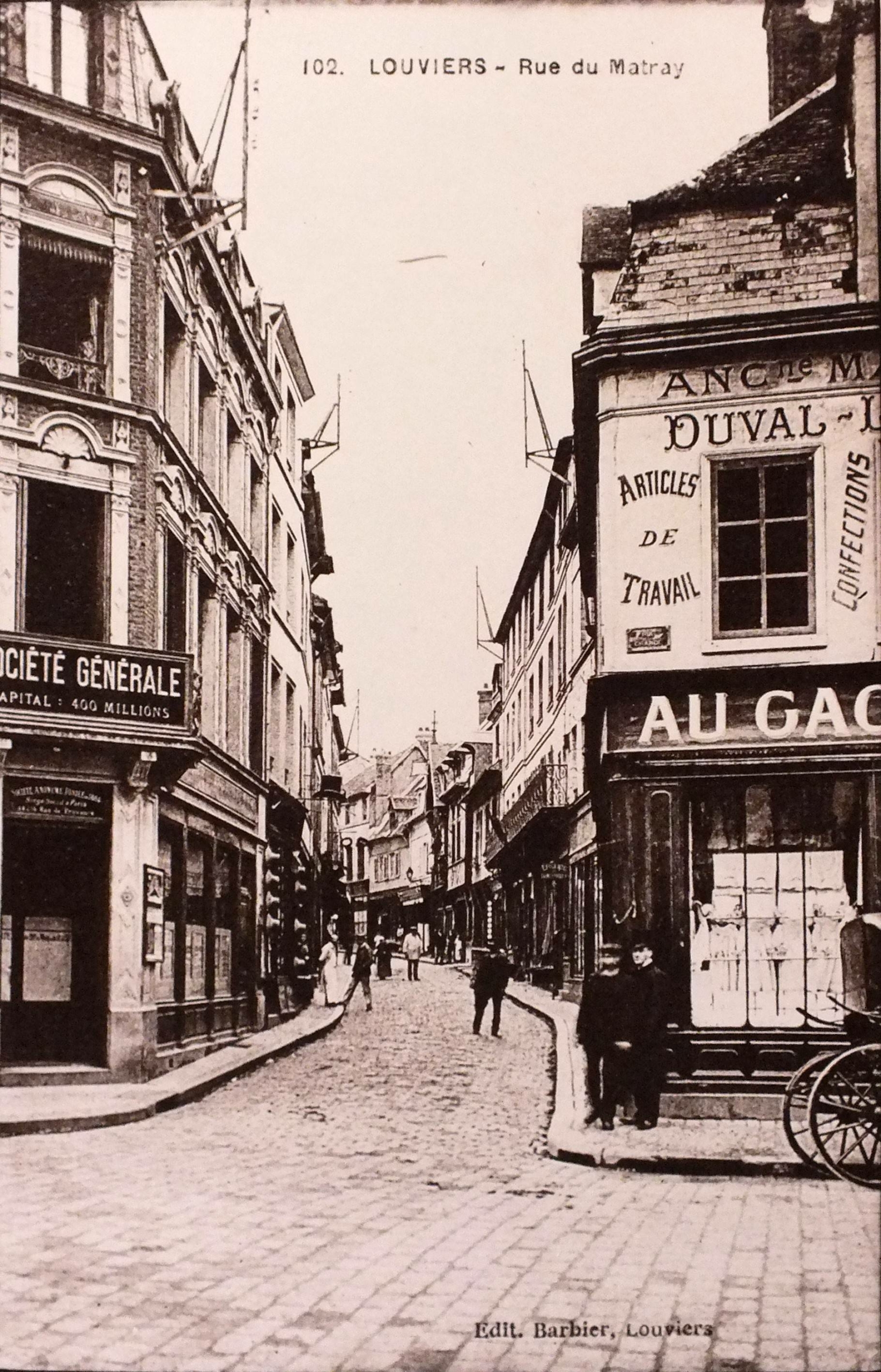 Rendr : Rue du Matray dans les années 1940 à Louviers en Normandie