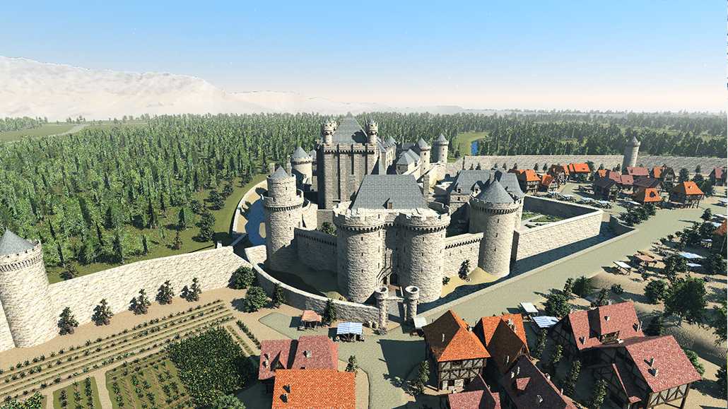 Rendr : Château les Andelys - reconstruction historique 3D