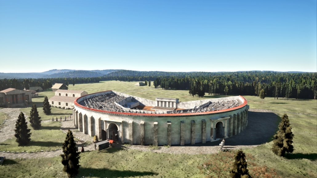 Rendr : Reconstitution historique du théâtre à Châteaubleau en Seine-et-Marne