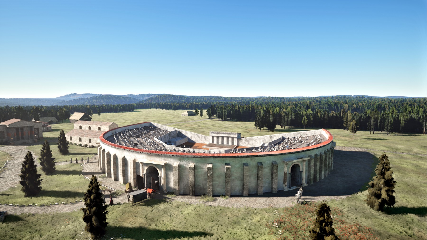 Rendr : Reconstitution historique du théâtre à Châteaubleau en Seine-et-Marne