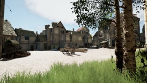 Rendr : Reconstitution historique de la Place de la Halle à Airvault en Nouvelle-Aquitaine - parcours touristique et numérique Legendr
