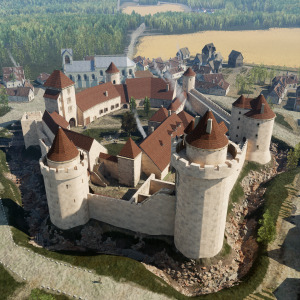 Reconstitution historique en 3D du château de Blandy-les-Tours