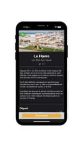 smartphone sur l'application Legendr parcours Le Havre