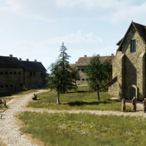 capture d'ecran reconstruction 3D jardin abbaye saint-Winoc Bergues legendr