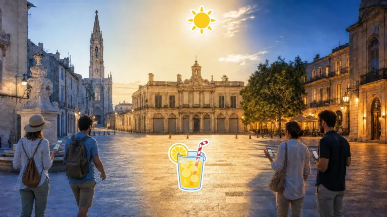 Ville touristique sous la canicule