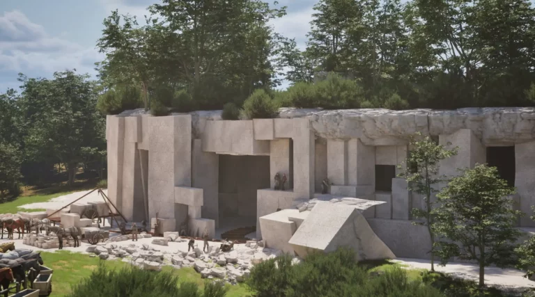 Reconstitution 3D des fronts de taille de la carrière de Saint-Même-les-Carrières