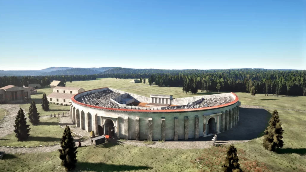 Rendr : Reconstitution historique du théâtre à Châteaubleau en Seine-et-Marne