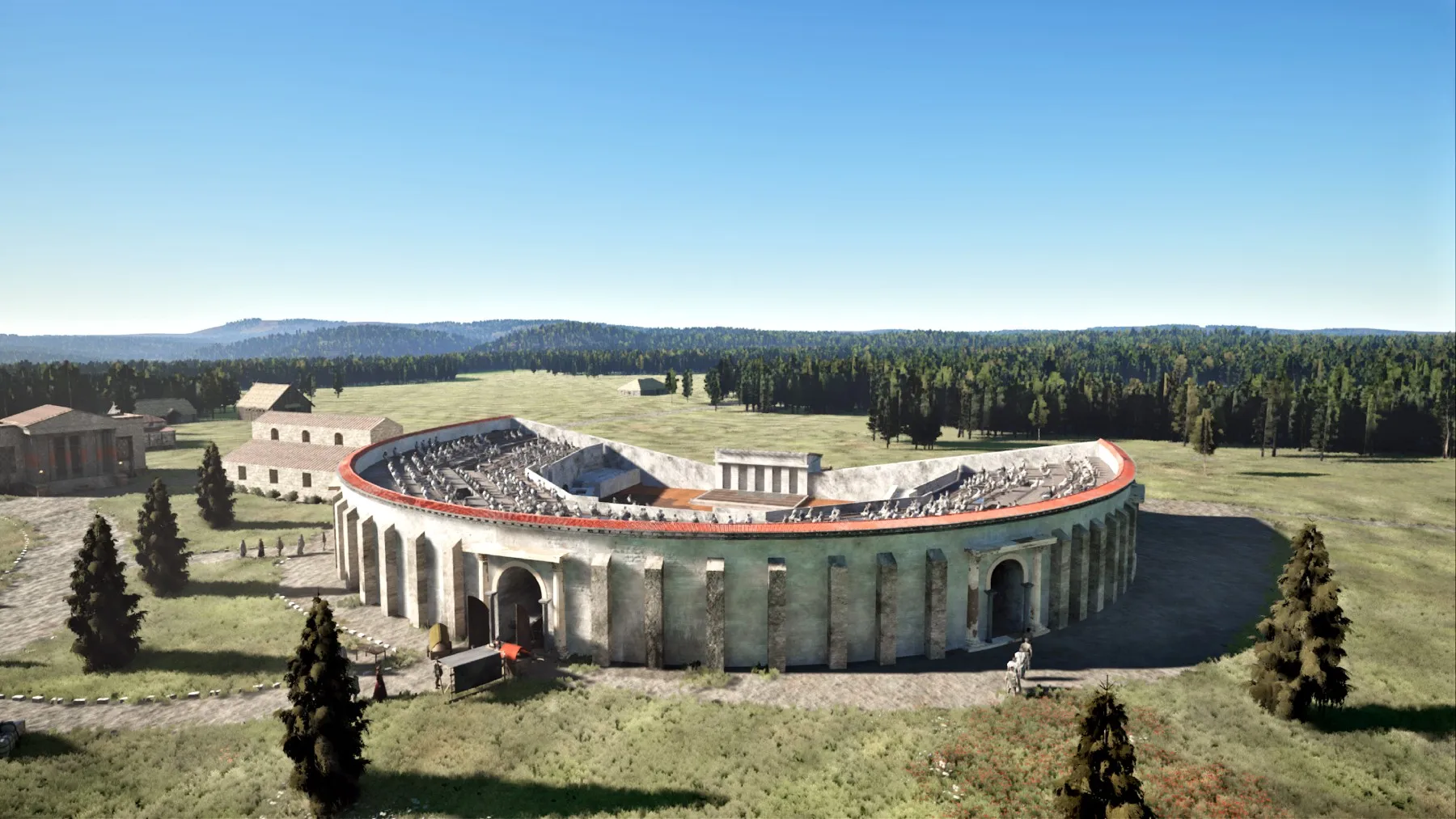 Rendr : Reconstitution historique du théâtre à Châteaubleau en Seine-et-Marne