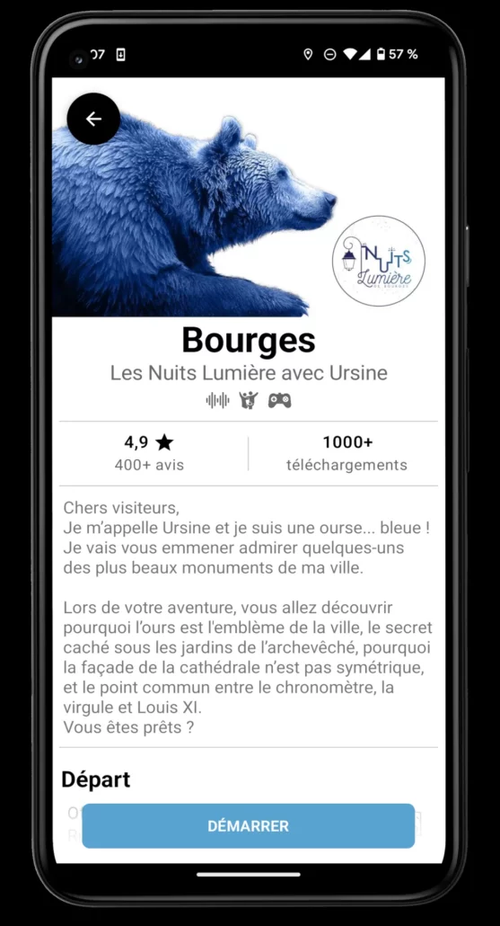 Parcours « Les Nuits Lumière avec Ursine » dans l'application Legendr à Bourges