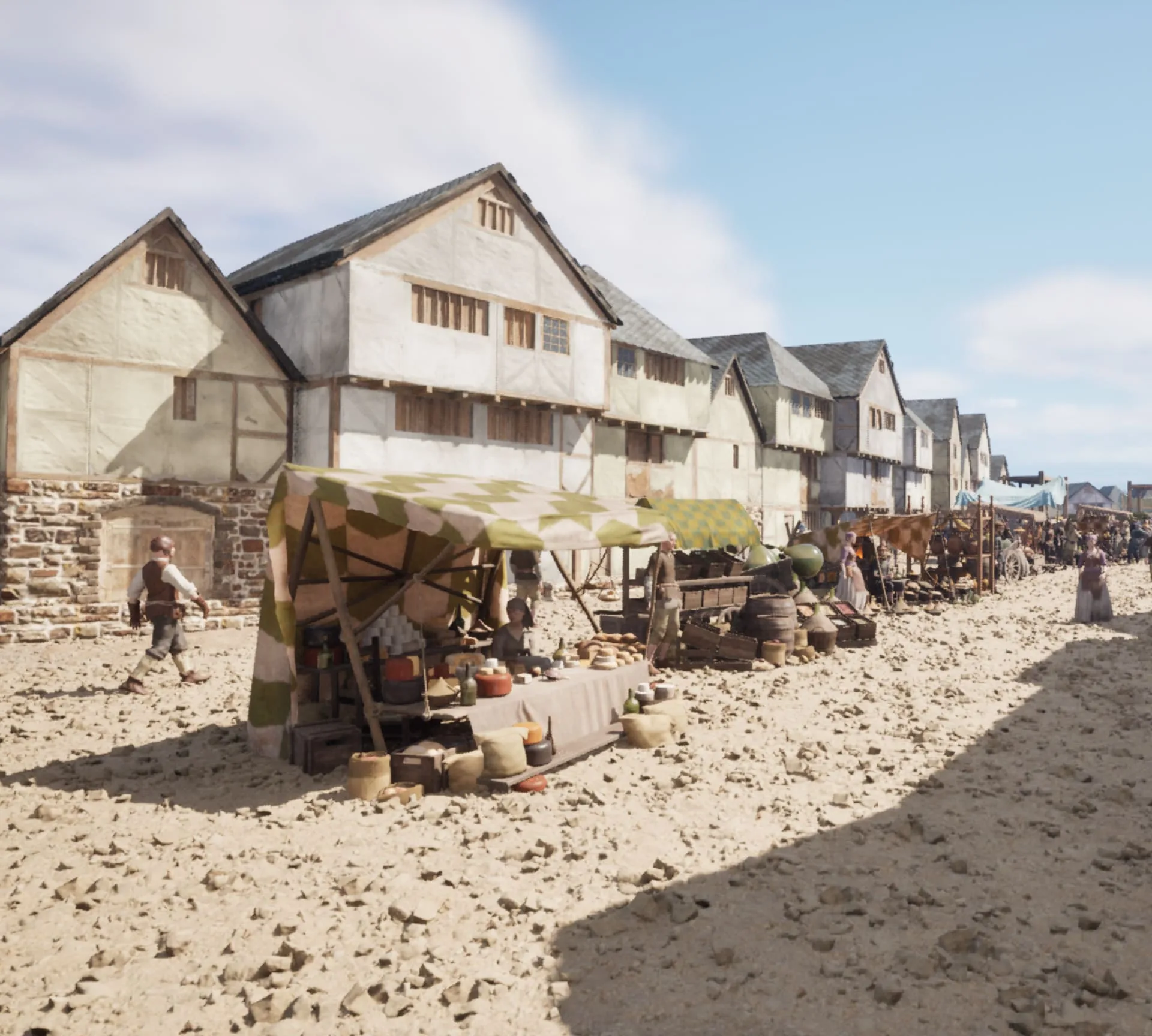 Reconstitution 3D du marché médiéval de Crécy-en-Ponthieu