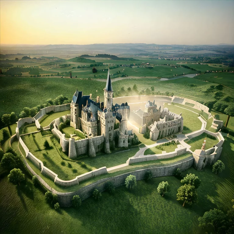 Reconstitution 3D de la citadelle de Lusignan au Moyen Âge