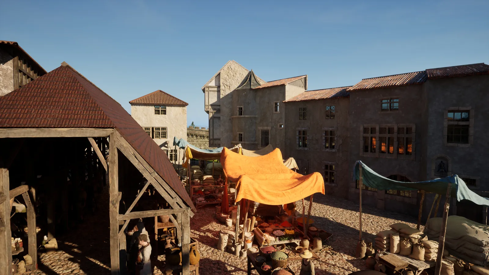 Les étals du marché Les étals du marché