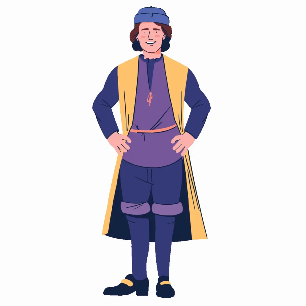 Gervald, personnage guide du parcours Legendr de Pont-de-l’Arche