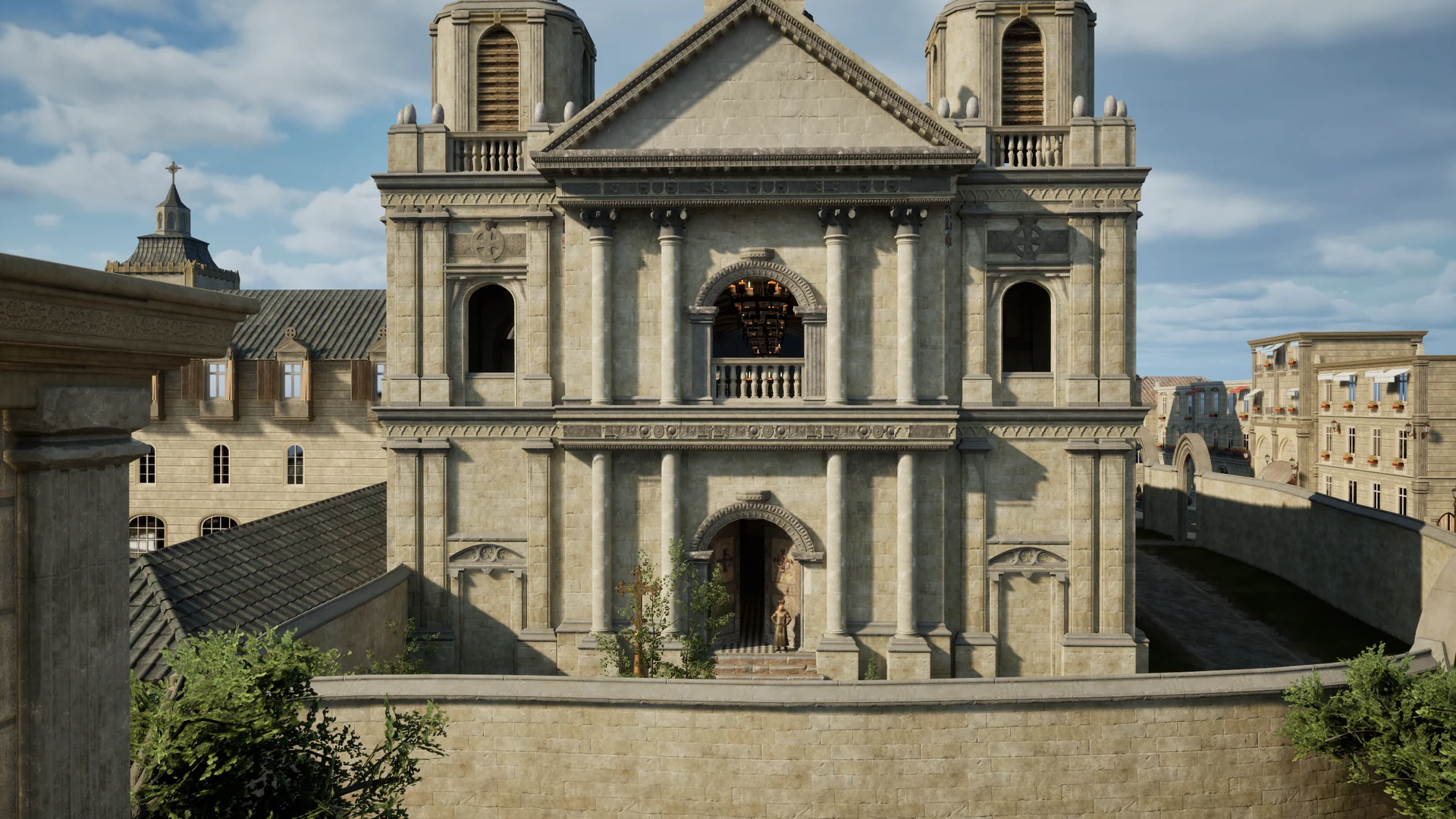 La façade de l’abbatiale La façade de l’abbatiale