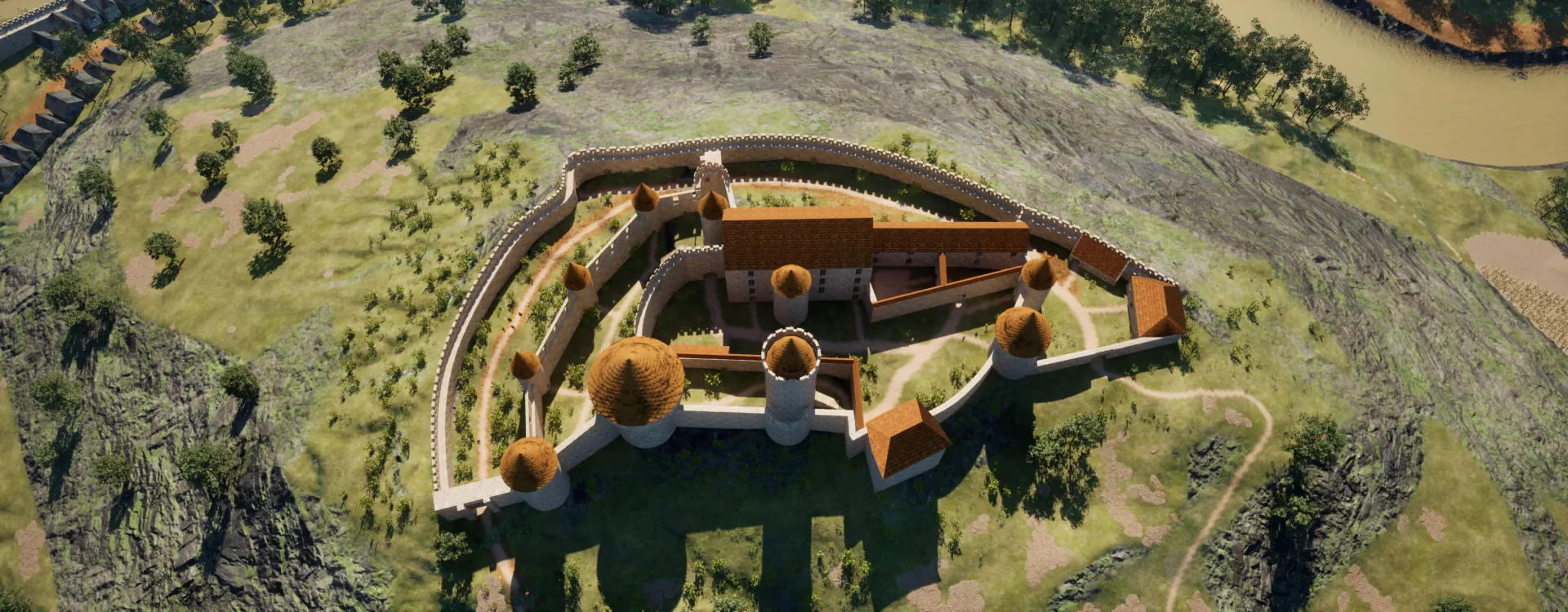 L’enceinte du château vue du ciel L’enceinte du château vue du ciel